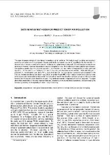 Data mining methods for prediction of air pollution