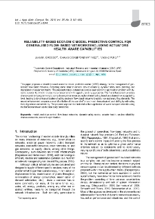 Reliability-based economic model predictive control for generalised flow-based networks including actuators` health-aware capabilities