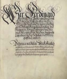 Wir Ferdinand der Dritte... [Potwierdzenie przywilejów dla miasta Góra przez cesarza Ferdynanda III]