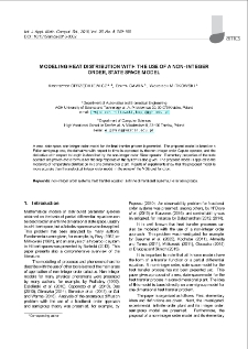 Modeling heat distribution with the use of a non-integer order, state space model