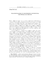 Transhumanizm w kontekście odniesienia człowieka do rzeczy = Transhumanism in the perspective of the relations between humans and objects