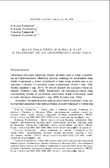 Skład ciała dzieci w wieku 8-13 lat w zależności od ich urodzeniowej masy ciała = Body composition of childrenaged 8-13 inrelationto their birth weight