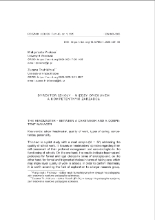 Dyrektor szkoły - między opiekunem a kompetentnym zarządcą = The headmaster - between a caretaker and a competent manager