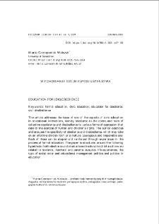 Wychowanie do (nie)posłuszeństwa = Education for (dis)obedience