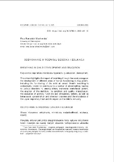 Oddychanie w rozwoju dziecka i edukacji = Breathing in child development and education
