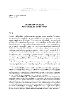 Szkolnictwo wyższe wobec potrzeb rynku pracy = Higher education vs the needs of the labour market