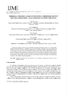 Thermal stresses associated with a thermosensitive multilayered disc analysed due to point heating