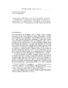 Realizacja przedmiotu "Wychowanie do życia w rodzinie" w Polsce a standardy edukacji seksualnej w Europie w kontekście zachowań ryzykownych podejmowanych przez młodzież = Realization of the subject "Education for Family Life" in Poland and the standards of sex education in Europe in the context of risk behaviours undertaken by adolescents