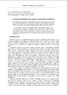 Automated Modular Application Development = Zautomatyzowane modułowe tworzenie aplikacji