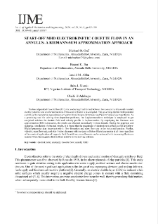 Start-off MHD electrokinetic Couette flow in an annulus: a Riemann-sum approximation approach