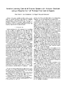 Iterative Learning Control of Discrete Systems with Actuator Backlash using a Weighted Sum of Previous Trial Control Signals