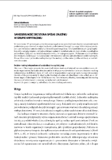 Samodzielność decyzyjna spółki zależnej w grupie kapitałowej = Decision-making independence of a subsidiary in a capital group