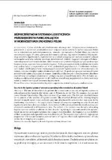 Bezpieczeństwo w systemach logistycznych przedsiębiorstw funkcjonujących w województwach zachodniej Polski = Security in the logistics systems of enterprises operating in the voivodeships of western Poland