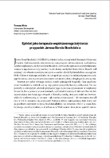 Epiktet jako terapeuta współczesnego żołnierza: przypadek Jamesa Bonda Stockdale`a = Epictetus as a Therapist of a Modern Soldier: the case of James Bond Stockdale