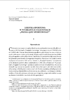 Leksyka sportowa w wybranych felietonach "Przeglądu Sportowego" = Sports vocabulary in selected columns of the "Przegląd Sportowy"