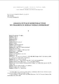 Analiza sytuacji komunikacyjnej we fragmencie serialu "BoJack Horseman"