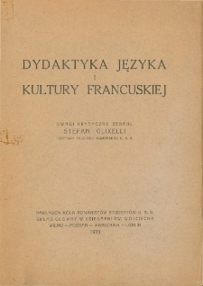 Dydaktyka języka i kultury francuskiej
