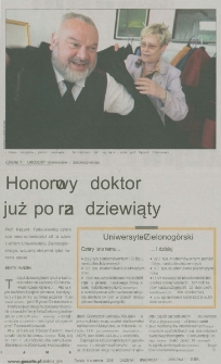 Honorowy doktor po raz dziewiąty