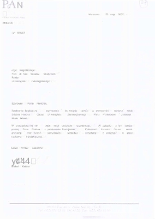 List gratulacyjny prof. Michała Kleibera do profesora Czesława Osękowskiego