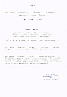 Uchwała Rady Wydziału Elektrotechniki, Informatyki i Telekomunikacji Uniwersytetu Zielonogórskiego z dnia 19 grudnia 2011 roku w sprawie powierzenia prof. dr hab. inż. czł. koresp. PAN Józefowi Korbiczowi obowiązków promotora w postępowaniu o nadanie tytułu Doktora Honoris Causa Uniwersytetu Zielonogórskiego prof. dr hab. inż. czł. koresp. PAN Marianowi Piotrowi Kaźmierkowskiemu