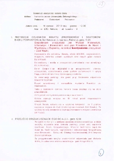 Scenariusz uroczystości nadania tytułu doktora honoris causa Uniwersytetu Zielonogórskiego Profesorowi Diethardowi Pallaschke