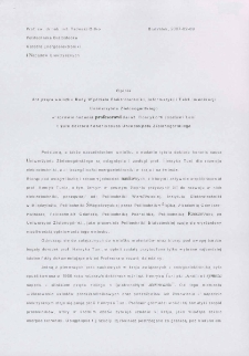 Opinia dotycząca wniosku Rady Wydziału Elektrotechniki, Informatyki i Telekomunikacji Uniwersytetu Zielonogórskiego w sprawie nadania profesorowi dr inż. Henrykowi Józefowi Tuni tytułu doktora honoris causa Uniwersytetu Zielonogórskiego