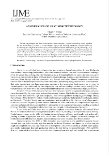 An overview of heat sink technology