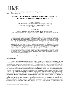 Effect of the inner cylinder endwall shape on the stability of Taylor-Couette flow