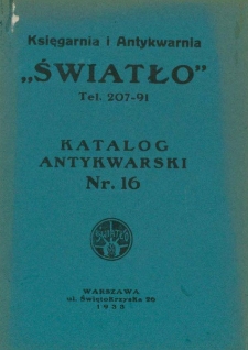 Katalog antykwarski Nr. 16