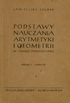 Podstawy nauczania arytmetyki i geometrii w szkole powszechnej - wstęp
