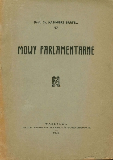 Mowy parlamentarne - strona tytułowa