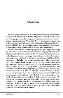 Dyskryminacja instytucjonalna kobiet na polskim rynku pracy - zakończenie