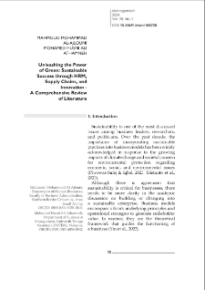 Unleashing the Power of Green: Sustainable Success through HRM, Supply Chains, and Innovation- A Comprehensive Review of Literature