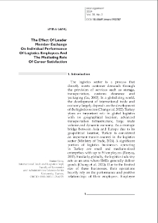 The effect of leader member exchange on individual performance of logistics employees and the mediating role of career satisfaction