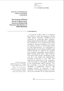 The Impacts of Ethical Action on Repurchase Intention Mediated By Customer Satisfaction on Online Business