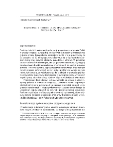 Bezrobocie i bieda jako społeczne koszty "wielkiej zmiany" = Unemployment and poverty as social costs of the "great change"