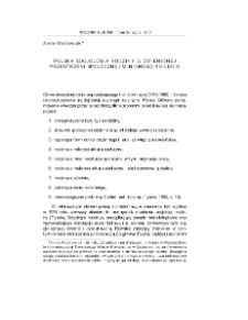 Polska socjologia rodziny w zmienionej przestrzeni społecznej minionego XX-lecia = Polish family sociology in the altered social space of the past 20 years