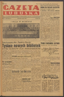 Gazeta Lubuska : organ Komitetu Wojewódzkiego Polskiej Zjednoczonej Partii Robotniczej R. II Nr 123 (8 maja 1949). - Wyd. ABCDEFG