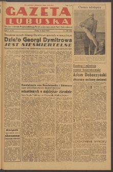 Gazeta Lubuska : organ Komitetu Wojewódzkiego Polskiej Zjednoczonej Partii Robotniczej R. II Nr 187 (13 lipca 1949). - Wyd. ABC