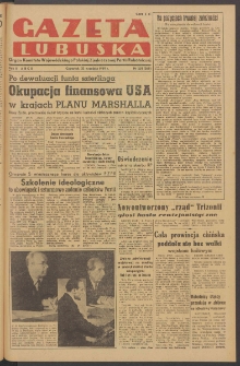 Gazeta Lubuska : organ Komitetu Wojewódzkiego Polskiej Zjednoczonej Partii Robotniczej R. II Nr 258 (22 września 1949). - Wyd. ABCD