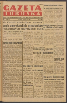 Gazeta Lubuska : organ Komitetu Wojewódzkiego Polskiej Zjednoczonej Partii Robotniczej R. II Nr 317 (20 listopada 1949). - Wyd. ABCD