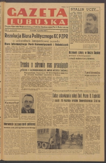 Gazeta Lubuska : organ Komitetu Wojewódzkiego Polskiej Zjednoczonej Partii Robotniczej R. II Nr 335 (8 grudnia 1949). - Wyd. ABCDE