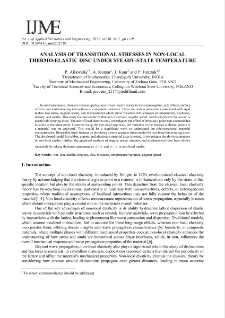 Analysis of transitional stresses in non-local thermo-elastic disc under steady-state temperature