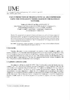 Fault prediction of pharmaceutical air compressor using the intelligent model based on the Bayesian network