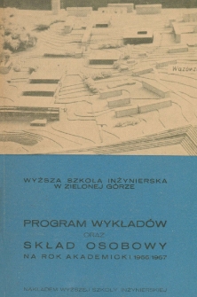 Program wykładów oraz skład osobowy na rok akademicki 1966/1967