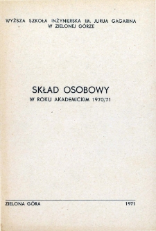 Skład osobowy w roku akademickim 1970/71