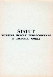 Statut Wyższej Szkoły Pedagogicznej w Zielonej Górze [1986]