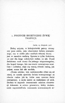 7. Poczucie estetyczne żywej tradycji