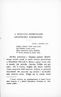 8. Poczucie estetyczne osobowości narodowej