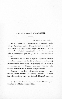 9. O zawodzie pisarskim